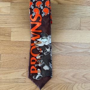 Vintage Cleveland Browns Necktie 100% Silk NFL AFC Central